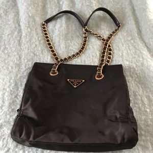 Prada black nylon Tessuto shoulder bag